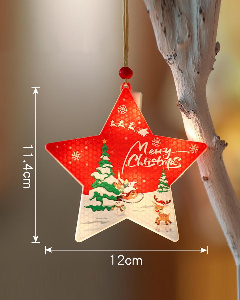 

1pc Christmas Lighted Window Decoration LED Christmas Tree Hanging Light 3D Light Ornament Christmas Indoor Outdoor Home Decoration, Style6