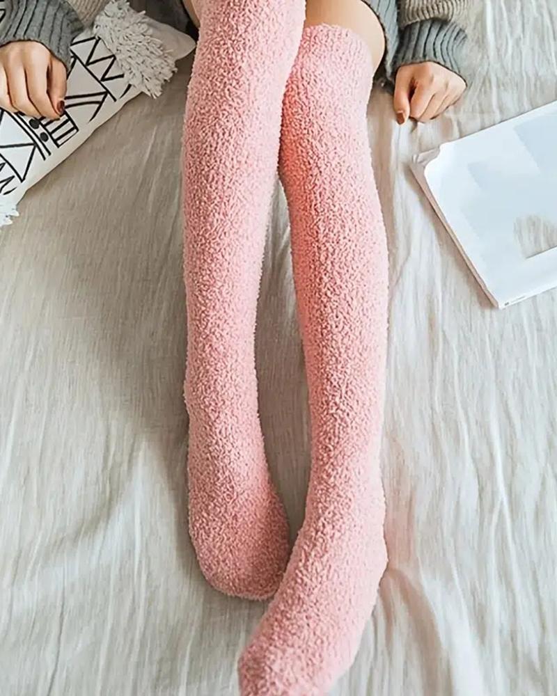 

1Pair Over The Knee Thermal Socks, Pink