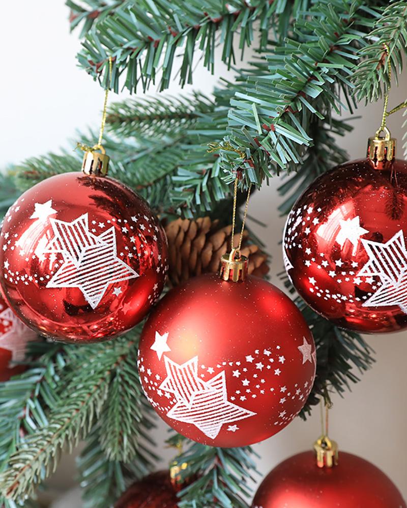 

6pcs Christmas Tree Balls Ornaments Hanging Ball, Red