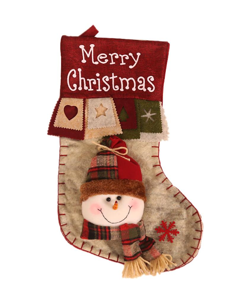 

Christmas Ornaments Elderly Snowman Elk 3D Christmas Stocking Christmas Tree Pendant, Style2