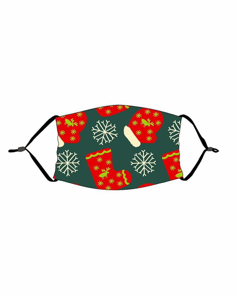 

Christmas Print PM 2.5 Adjustable Face Mask For Adults, Style3