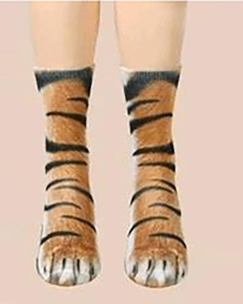 

Flurry 3D Animal Paw Socks, Style6