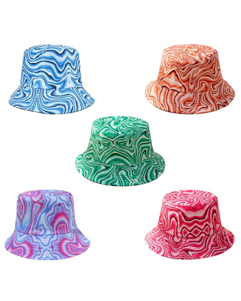 

Marble Print Sun Bucket Hat, Style1