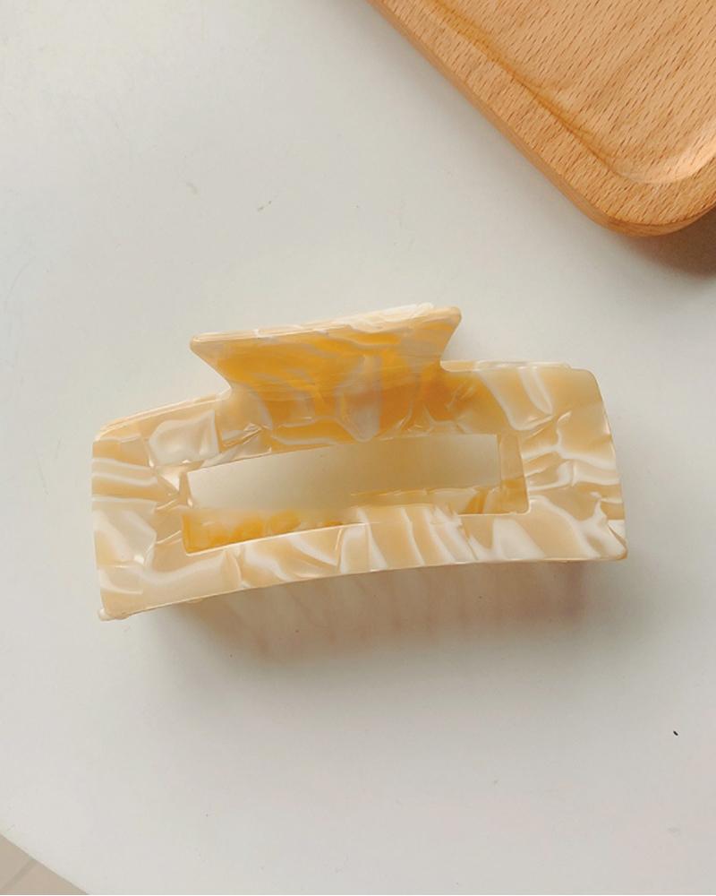 

1pc Geo Marble Print Large Hair Claw, Style6