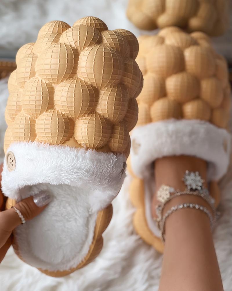 

Lined Bubble Slides Slippers, Yellow