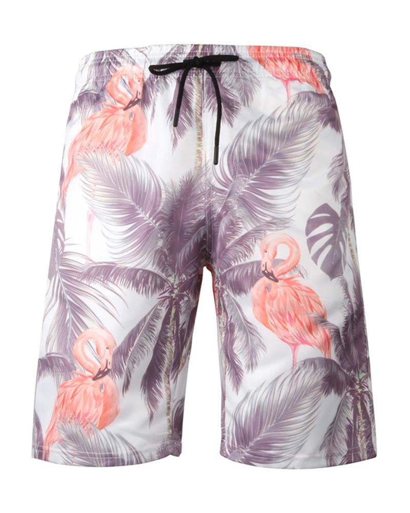 

All Over Print Drawstring Beach Short Pants, Multicolor