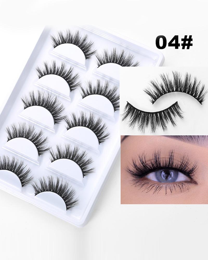 

5 Pairs 3D Natural Curly False Eyelashes, Style1