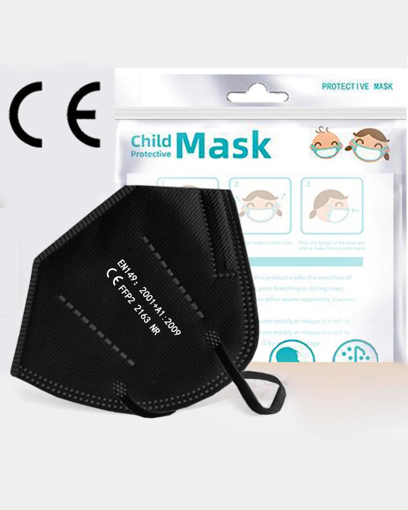 

Kids KN95 Face Mask Children Disposable 3D FFP2 Face Mask, Black