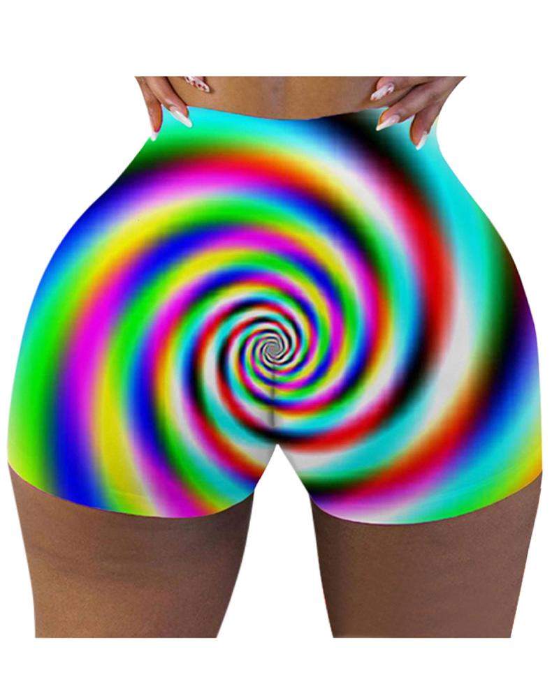 

All Over Print Skinny Short Pants, Style4