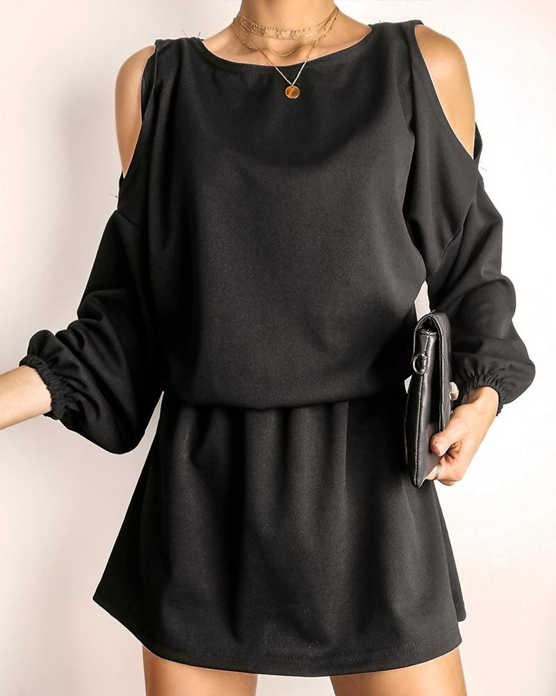 

Cold Shoulder Casual Dress, Black