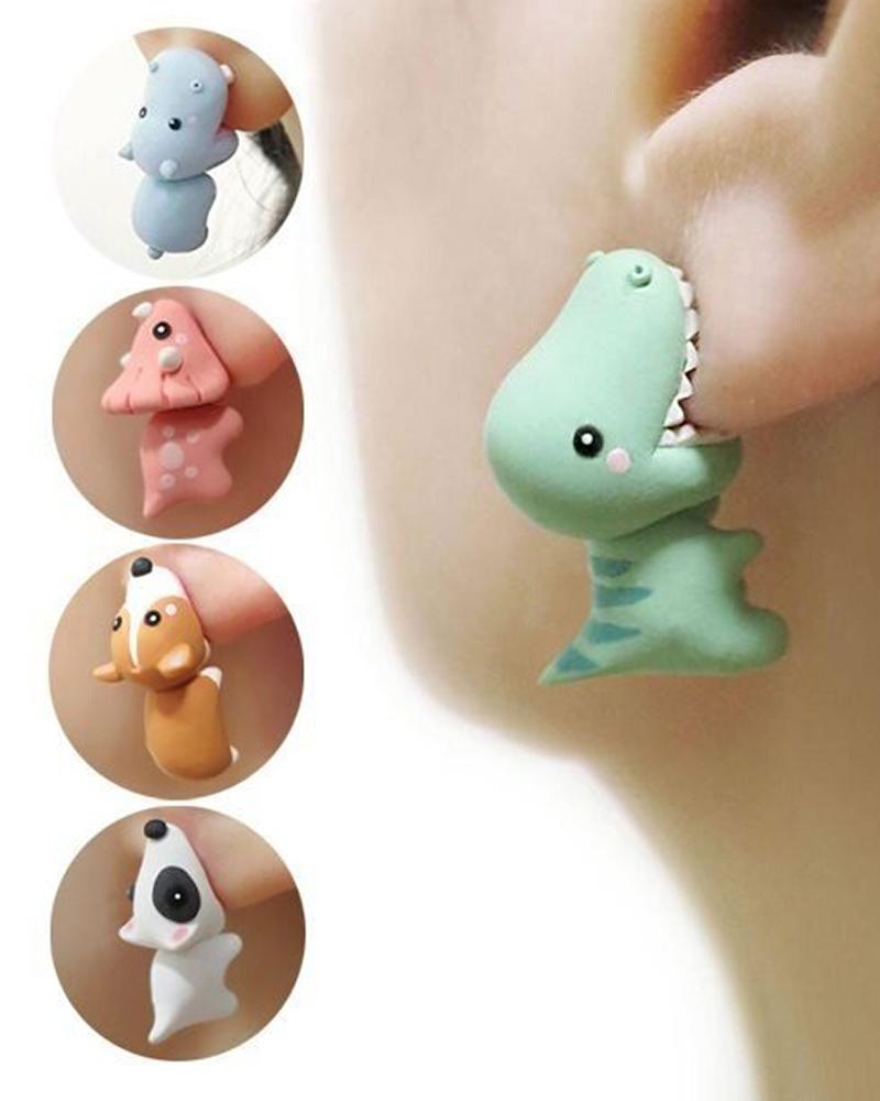 

Cute Animal Pattern Bite Earrings, Style1