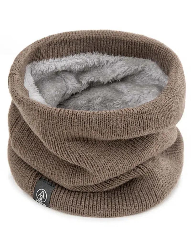 

Thermal Fleece Beanie Hat Snood Scarf Neck Warmer, Khaki