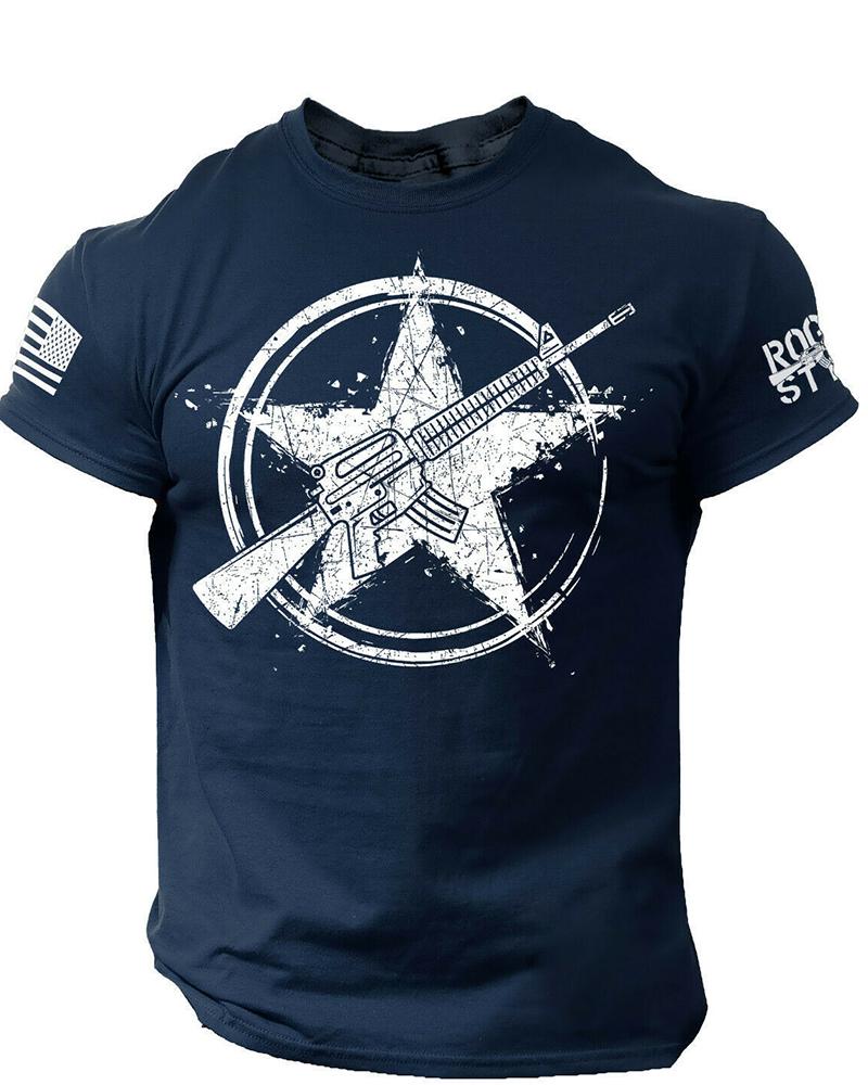 

National Flag Graphic Print Short Sleeve T-shirt, Blue