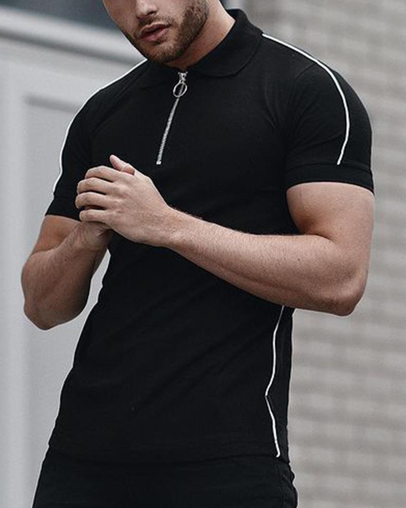 

Solid Short Sleeve Slim T-shirts, Style1