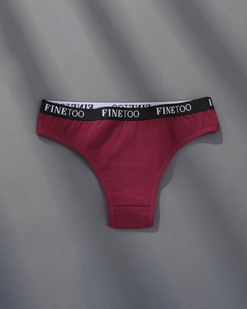 

Letter Print Breathable Cotton Panty, Red
