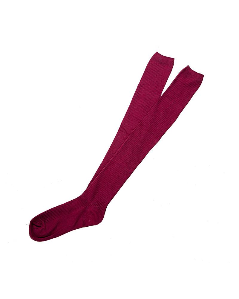 

Plain Over The Knee Socks, Wine red