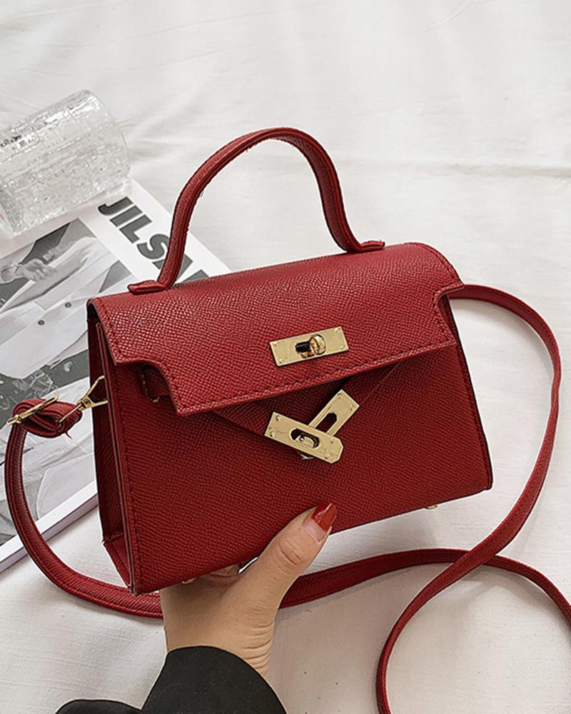 

PU Leather Flap Magnetic Crossbody Bag, Red