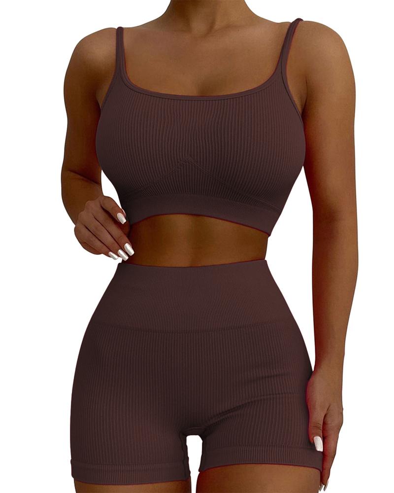 

High Waist Butt Lift Seamless Active Set, Coffee