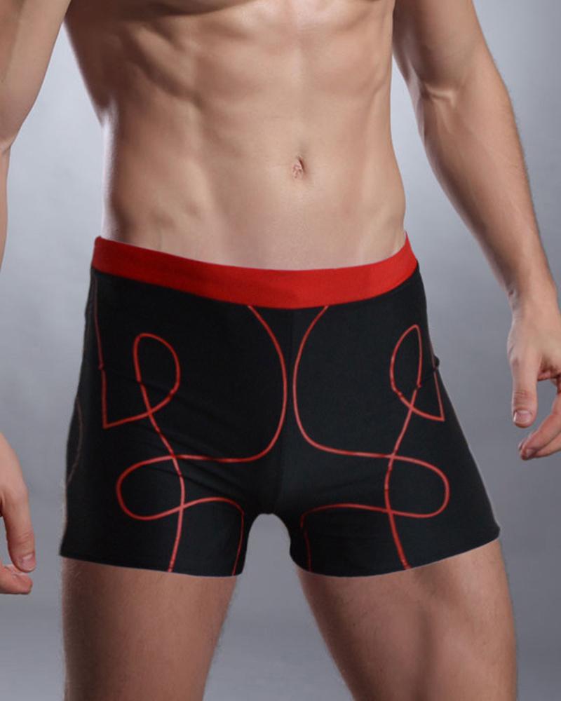 

Color Block Swim Short Pants, Red