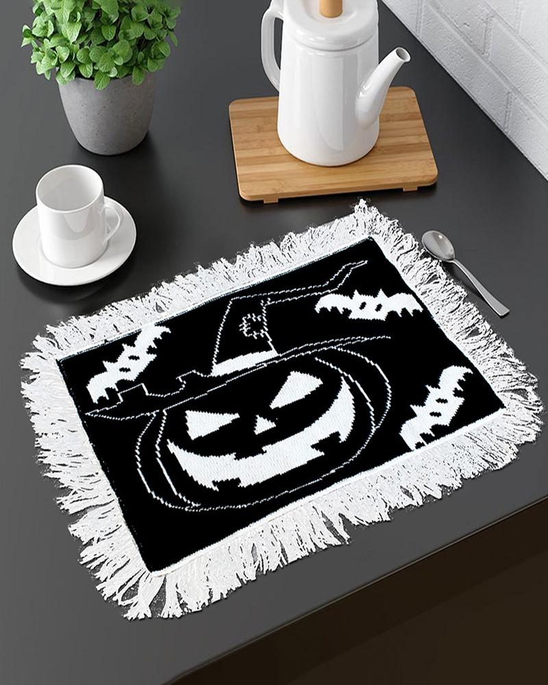 

Halloween Pumpkin Placemats Pumpkin Table Runner For Halloween Home Kitchen Table Ornament, White