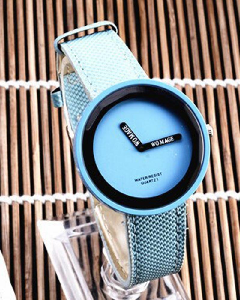 

Large Dial Trendy Casual Watch, Sky blue