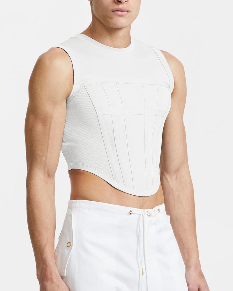 

Solid Color Skinny Sleeveless Top, White