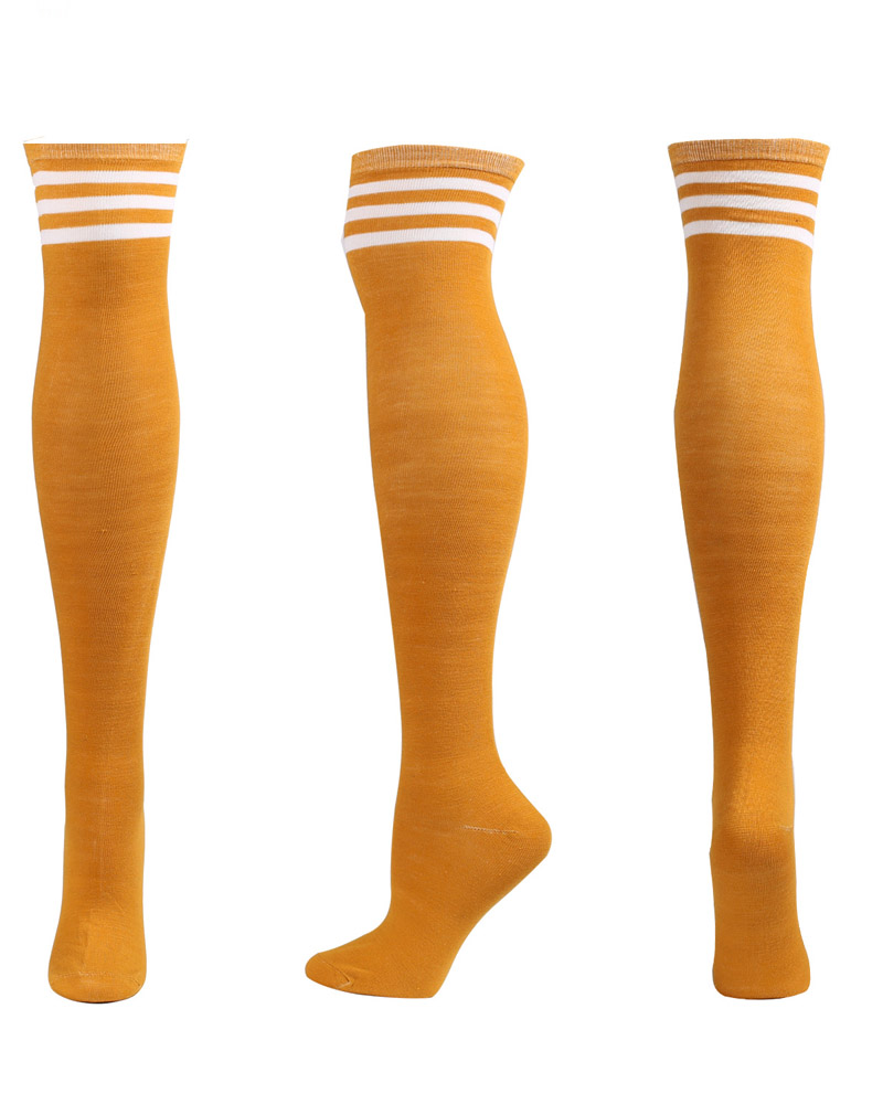 

1Pair Contrast Paneled Thigh High Leg Warmers Long Boot Socks, Yellow