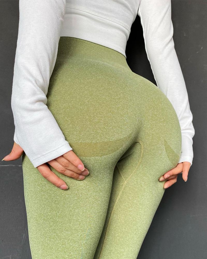 

High Waist Tummy Control Butt Lifting Yoga Pants, Green