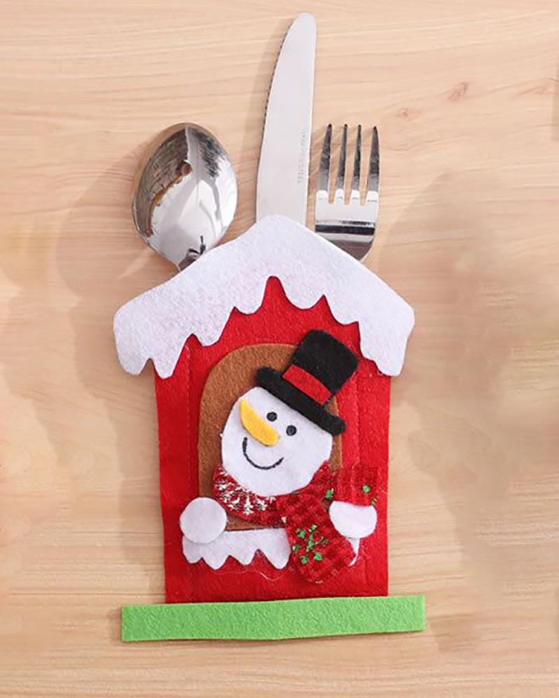 

Christmas Pattern Knife Forks Pouch Bags Cutlery Holders, Style3