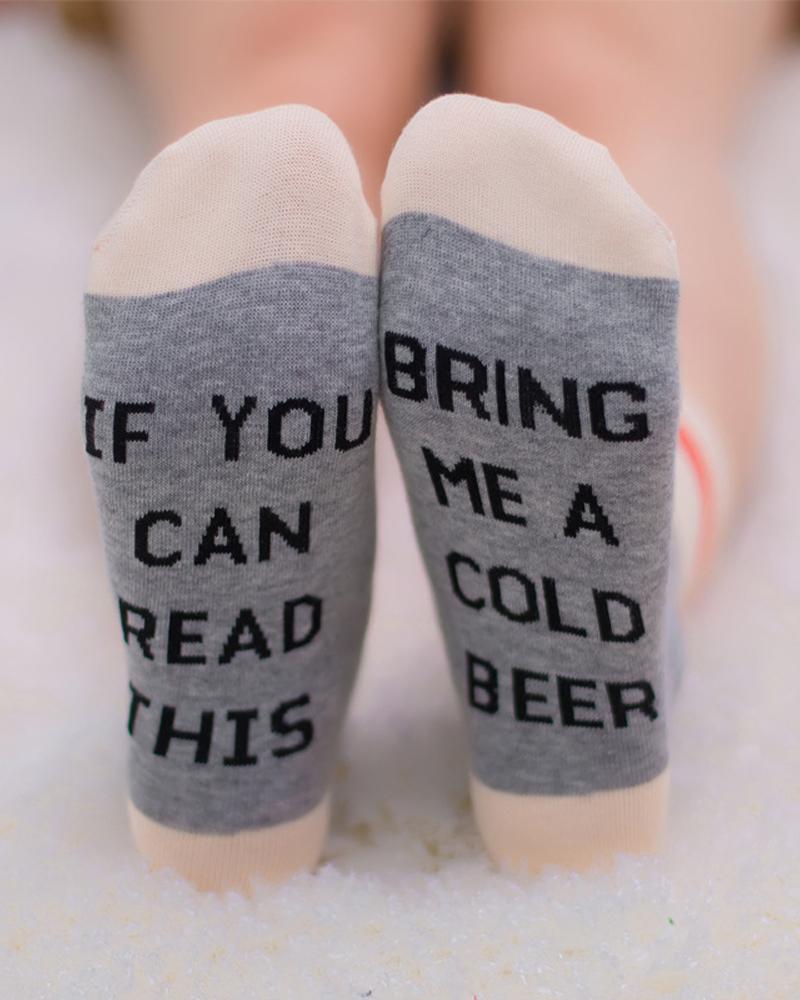 

1Pair Christmas Letter Print Socks, Style3