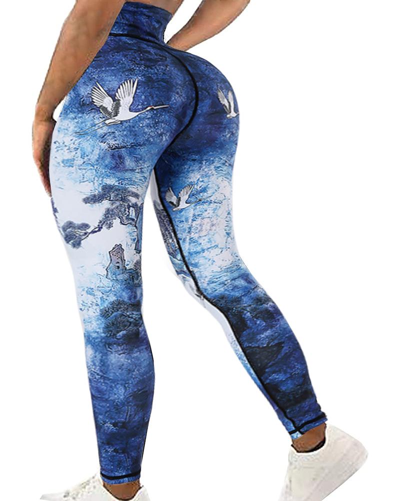 

Tie Dye Skinny High Elastic Yoga Pants, Style4