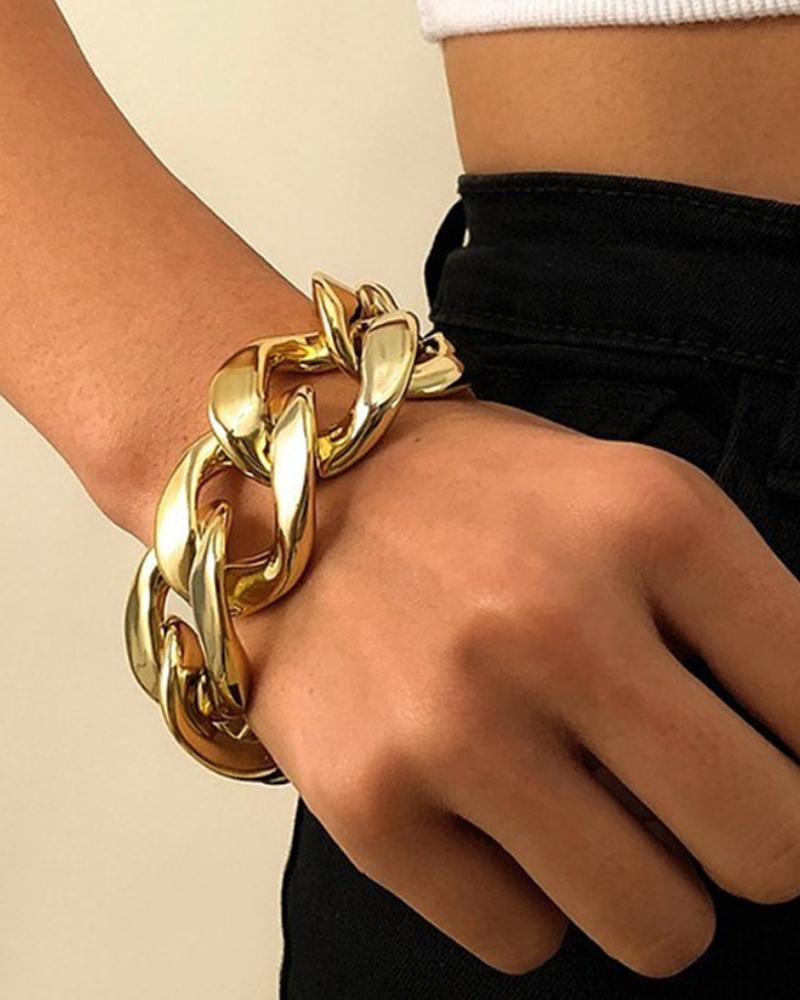 

1pcs Casual Twist Chain Bracelet, Gold