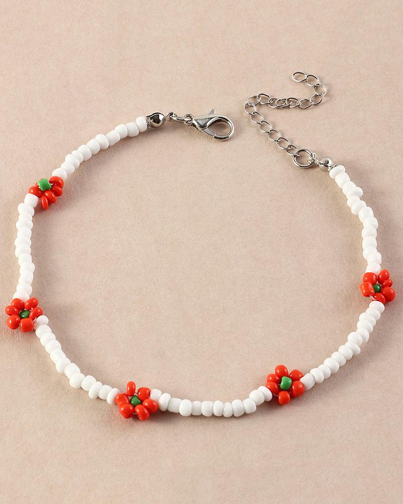 

Daisy Pattern Colorful Braided Clan Anklet, Style3