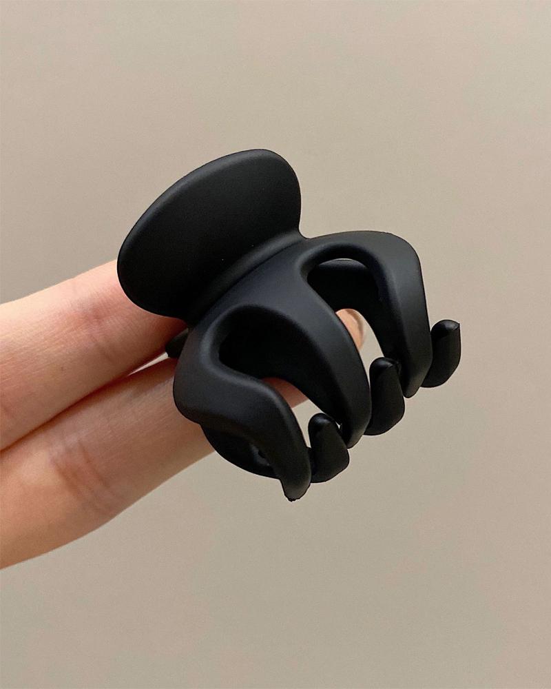 

1pc Plain Small Hair Claw, Black
