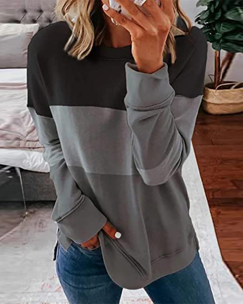 

Colorblock Long Sleeve Pullover Sweatshirt, Style2