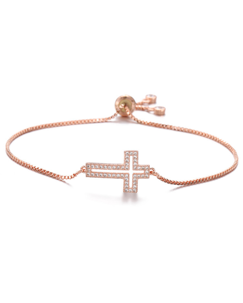 1 pulsera de borla con diseño de cruz hueca.