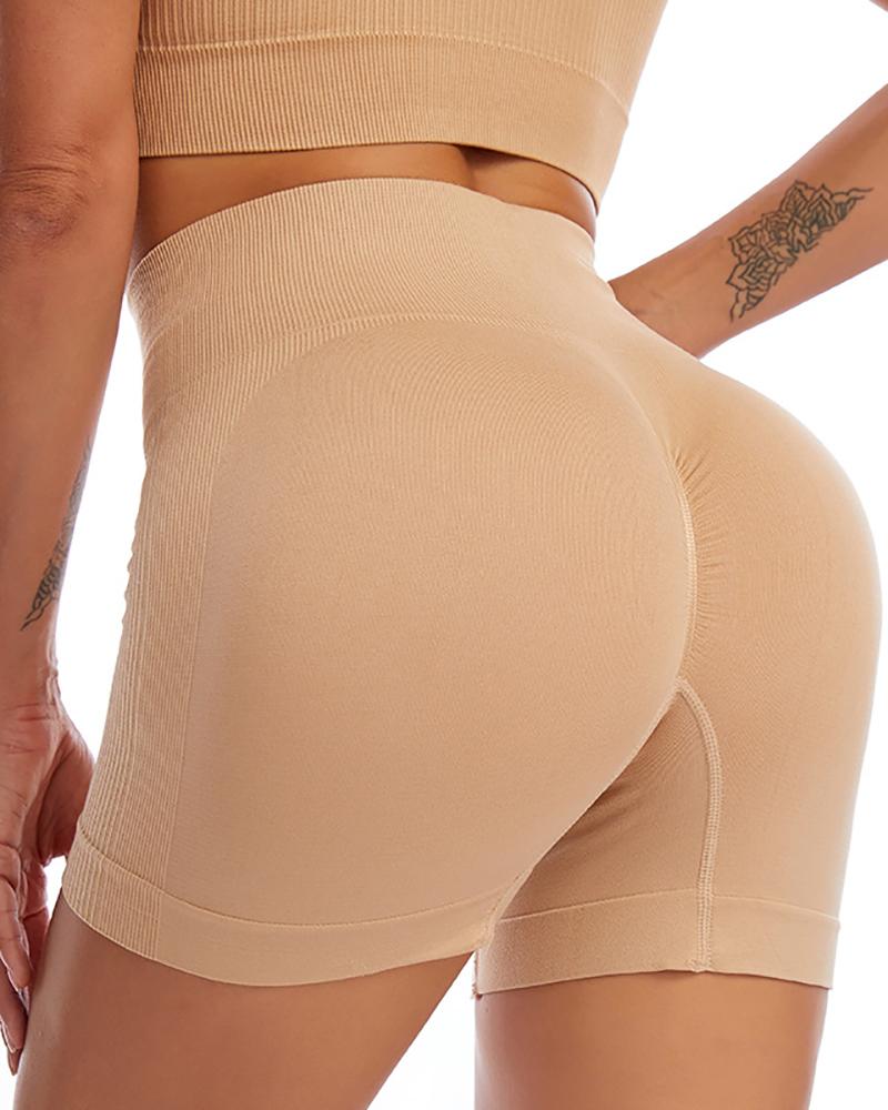

High Waist Scrunch Butt Lifting Active Shorts, Nude