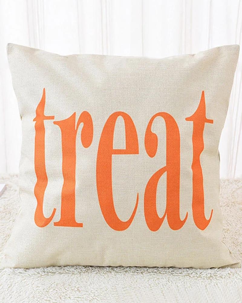 

Halloween Witch / Letter / Striped Print Cushion Cover Without Filler, Style2