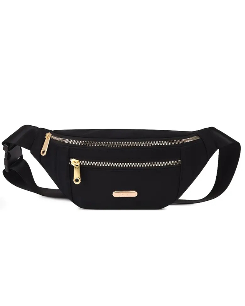 

Fashion Waterproof Large capacity Adjustable Waist Belt Travel Hiking Sports Fanny Pack, Black