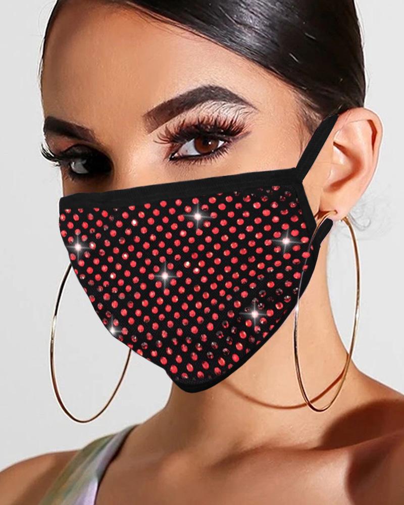 

Studded Glitter Breathable Mouth Mask Reusable, Style1