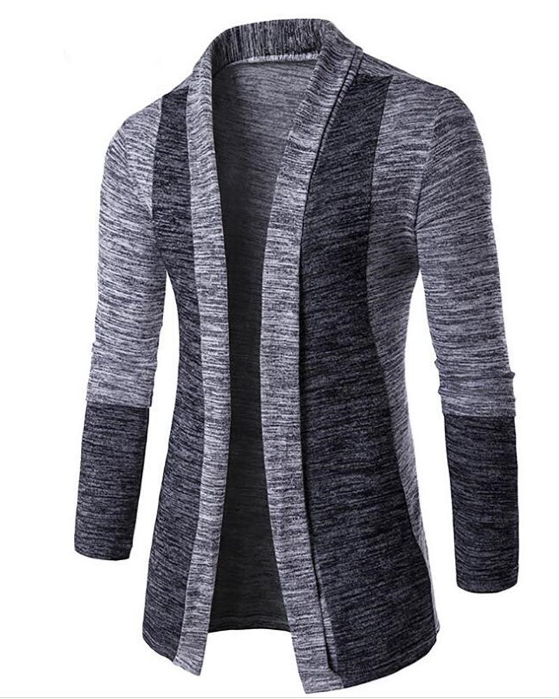 

Men Colorblock Long Sleeve Cardigan, Style2