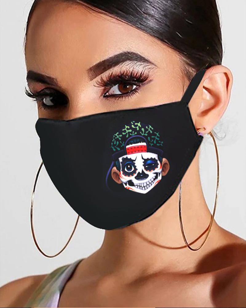 

Halloween Skull / Ghost Print Breathable Mouth Mask, Style1
