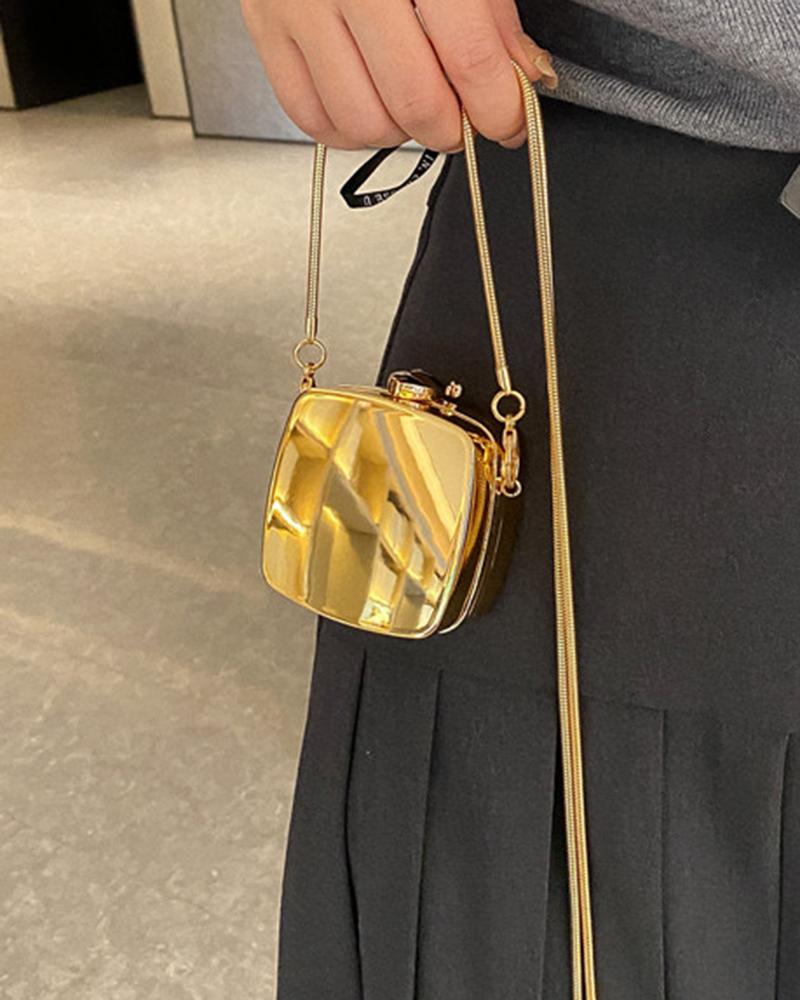 

Geometric-shaped Chain Strap Mini Shoulder Bag, Style2