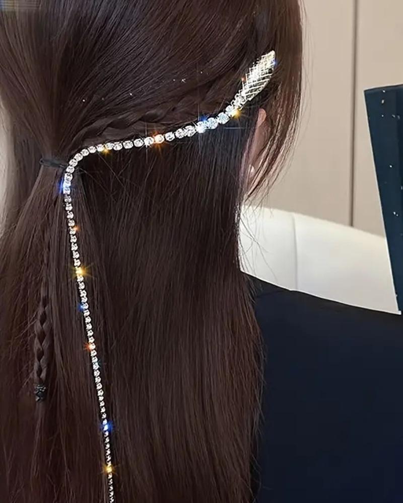 

1pc Rhinestone Snake Shaped Hairpin Braided Hair Accessory Headwear, Silver