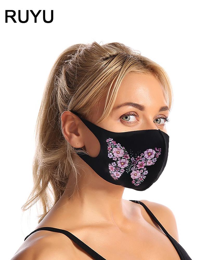 

Butterfly Print Breathable Face Mask, Style4