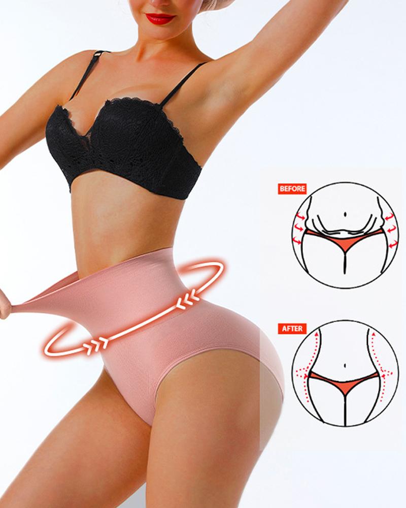 

High Waist Shaping Underwear Postpartum Tummy Control Butt Lift Panty Body Shaper, Pink