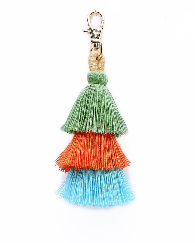 

Tassel Tree Shaped Bag Accessories King Ring, Green