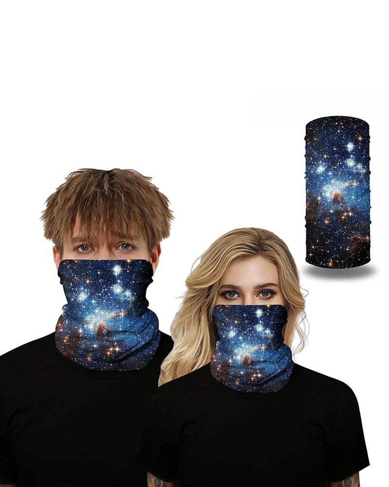 

Galaxy Print Breathable Face Bandana Magic Scarf Headwrap Balaclava, Multicolor