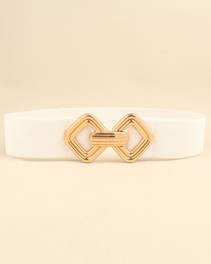 

Fashionable Elastic Wide Belt, White