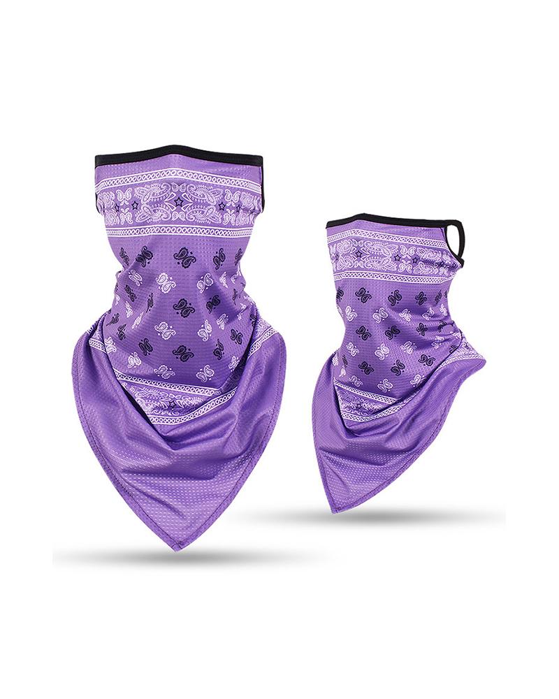 

Paisley Print Breathable Face Cover Windproof Motorcycling Dust Outdoors, Purple